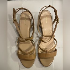 Cole Haan nude patent wedge sandals Size 10